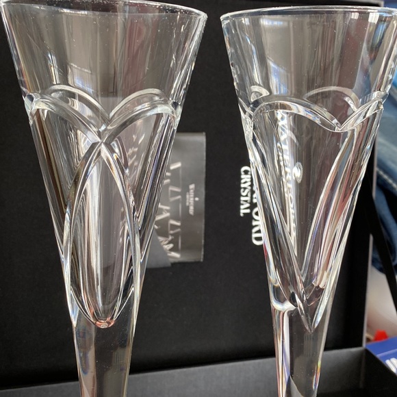 NWT Waterford crystal love & romance champagne flutes - Picture 10 of 11